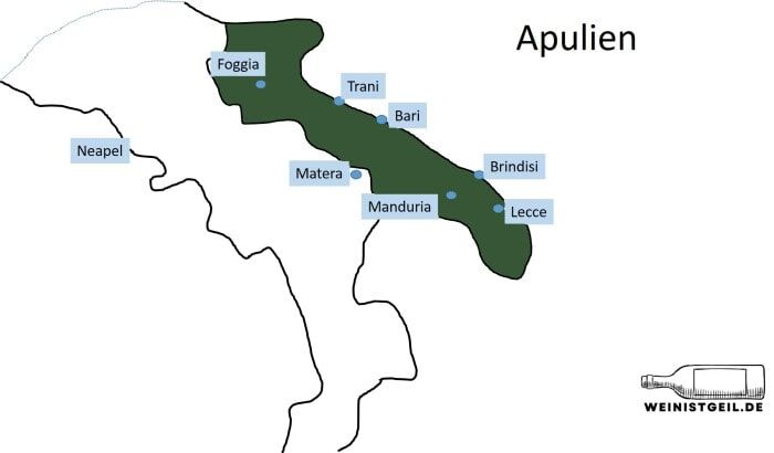 Karte von Apulien
